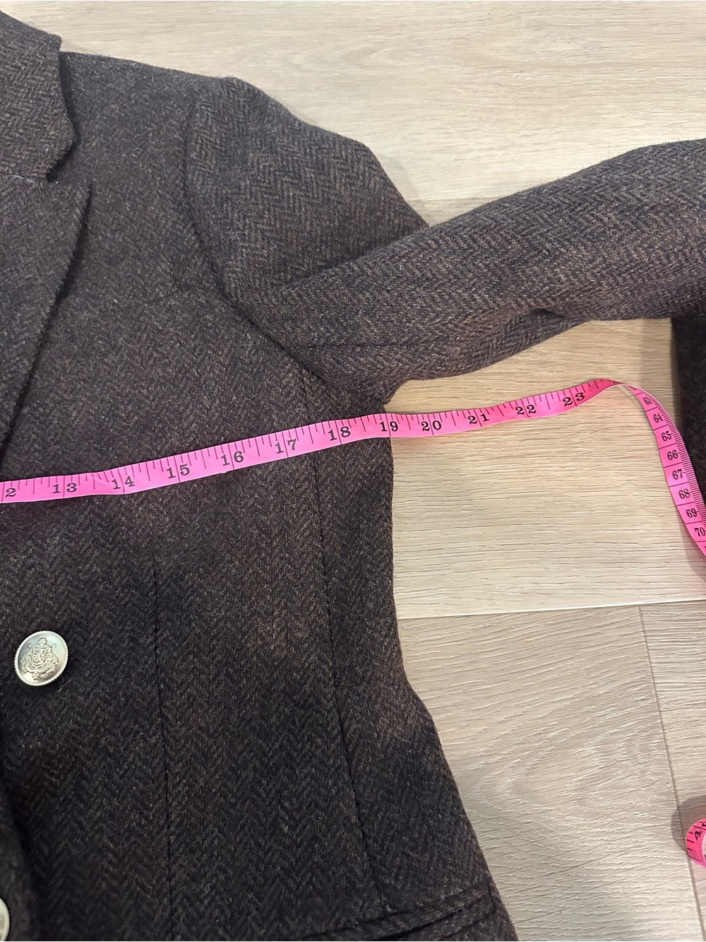 J.Crew Bristol Blazer Chocolate Umber Herringbone Wool Double-Breasted size 6 - Picture 12 of 15